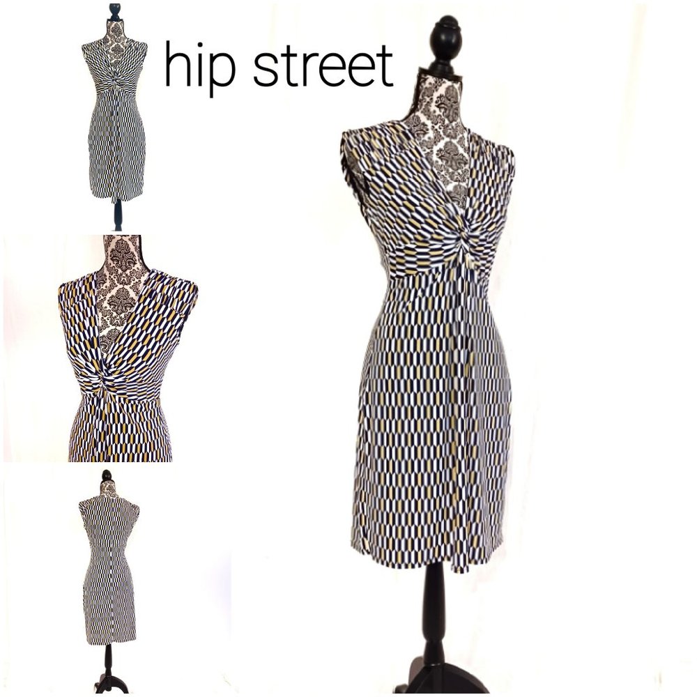 LAUNDRY Sleeveless Gathered Knot Bodice Stretch Jersey Day Dinner Office Dress 6